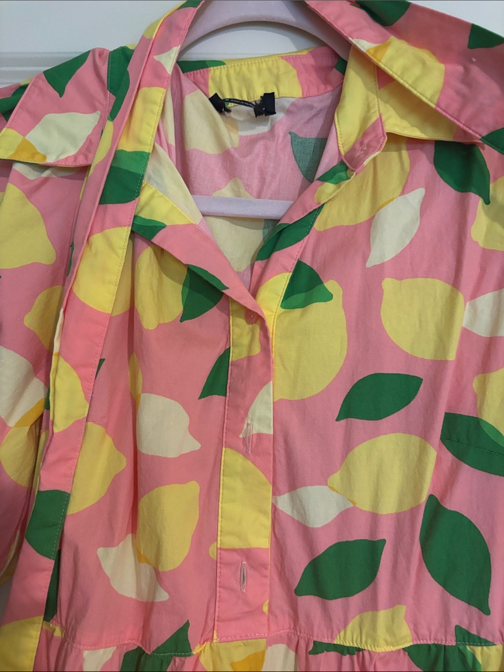 kate spade lemon toss tiered printed midi shirtdress - Picture 4 of 4